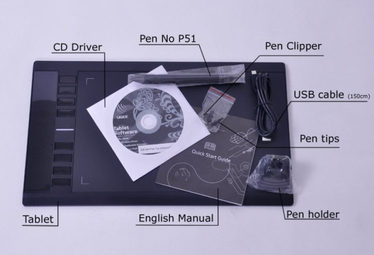 Graphics tablet Ugee M708 from China