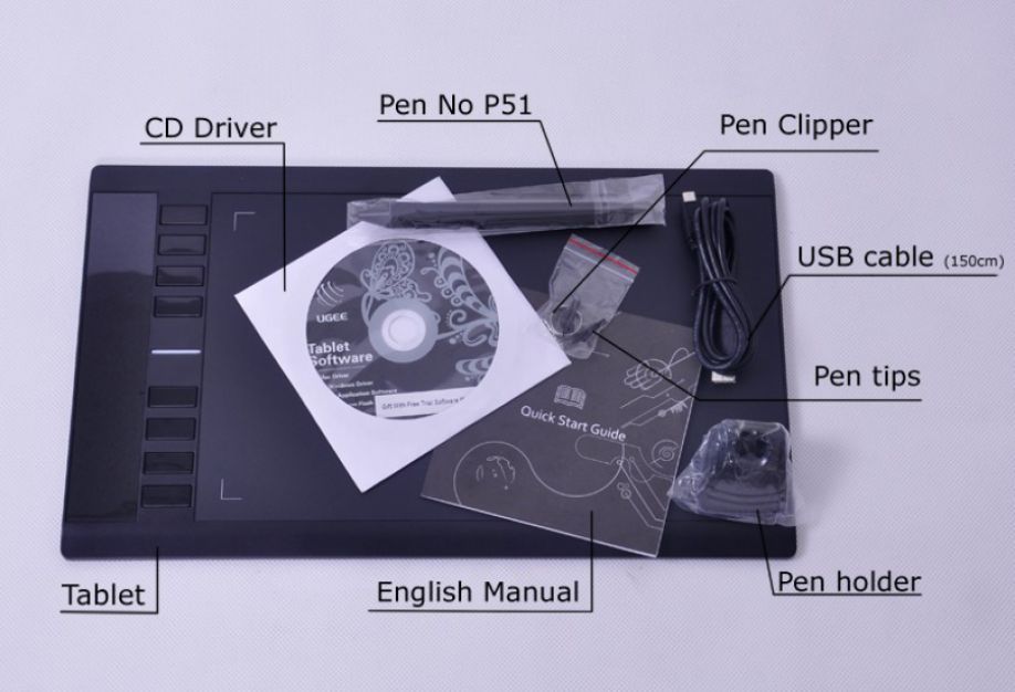 Graphics tablet Ugee M708 from China
