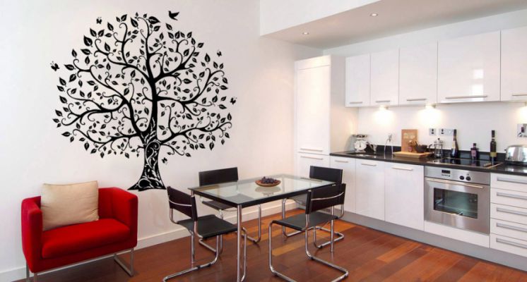 Clock wall stickers for decoration of the walls in the apartment